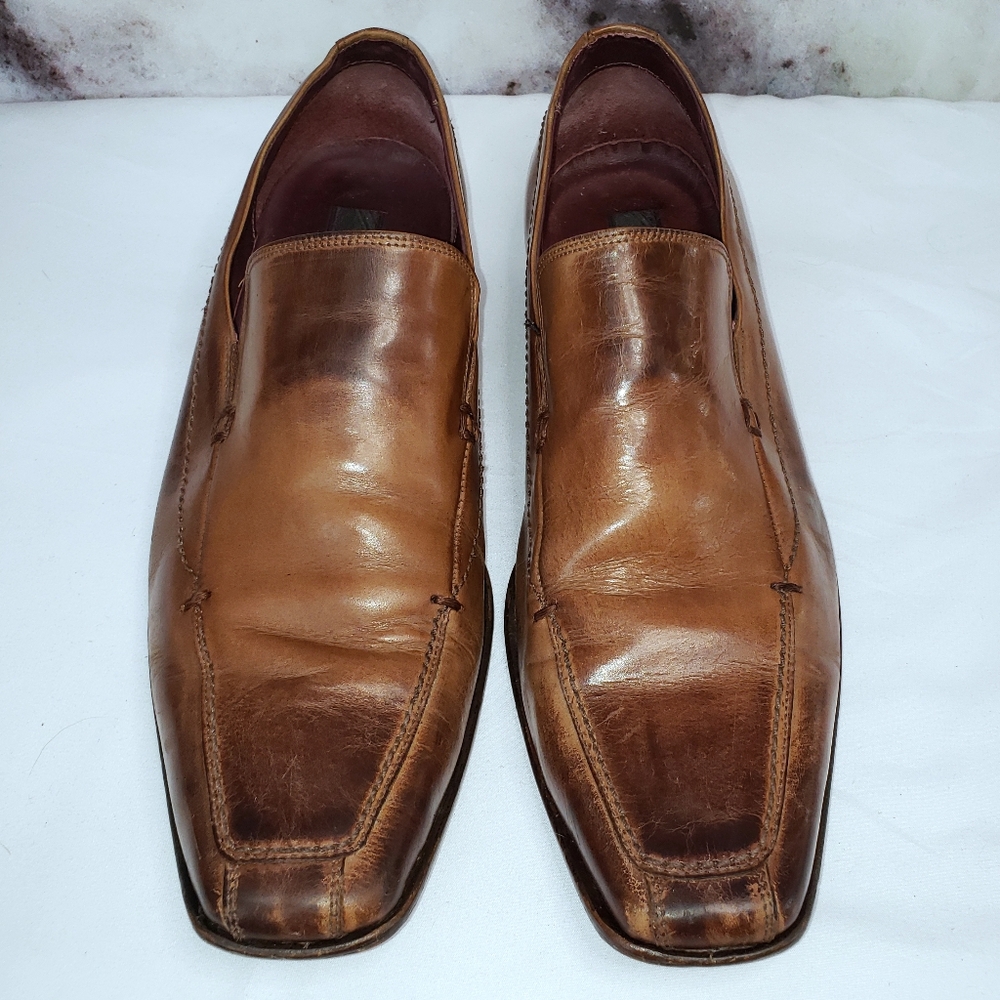 John White brown slip on loafers size 8 to 8.5 US - Picture 3 of 11